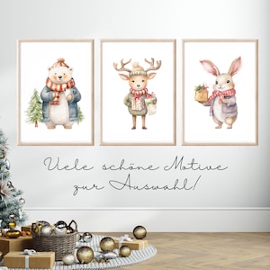 Poster Set Kinder Weihnachten Geschenk Kinder Bilder Wanddeko Weihnachten Poster Winterdeko Bilderset Weihnachten Dekoration Kinderzimmer