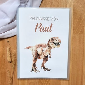 Personalisierte Zeugnismappe Junge Dinosaurier mit Namen Einschulung Geschenk Zeugnis Junge Dinosaurier Geschenkidee Einschulung Schulstart