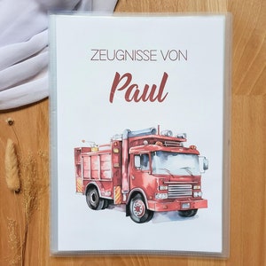 Personalisierte Zeugnismappe Junge Feuerwehr Zeugnismappe mit Namen Einschulung Geschenk Zeugnis Junge Geschenkidee Einschulung Schulstart