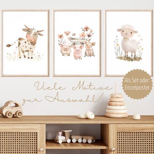 Bauernhof Poster Kinder Bauernhoftiere Poster Bauernhof Bilder Set Kinderzimmer Bauernhof Tierposter Poster Mädchen Jungen Geschenk neutral