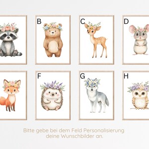 Kinder Poster Waldtiere Set Bilder Kinderzimmer Waldtiere Wanddeko Poster Kinderzimmer Waldtiere Babyzimmer Deko Geschenk Geburt neutral