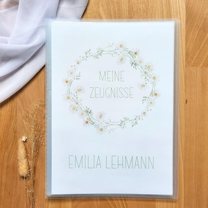 Personalized certificate folder girl flowers certificate folder with name school enrollment gift for certificate gift idea school enrollment start of school