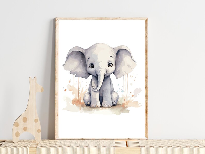 Poster Safari Kinder Wanddeko Kinderzimmer Safari Wandbild Kinderzimmer Safari Bilder Kinderzimmer Safari Geschenk Babyparty Löwe Poster
