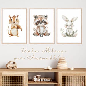 Kinder Poster Waldtiere Set Bilder Kinderzimmer Waldtiere Wanddeko Poster Kinderzimmer Waldtiere Babyzimmer Deko Geschenk Geburt neutral