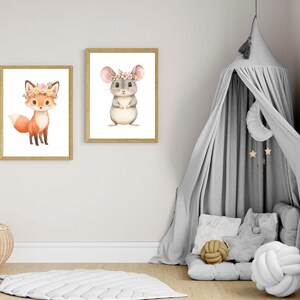 Kinder Poster Waldtiere Set Bilder Kinderzimmer Waldtiere Wanddeko Poster Kinderzimmer Waldtiere Babyzimmer Deko Geschenk Geburt neutral