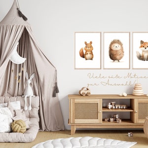Poster Waldtiere Kinder Set Bilder Kinderzimmer Waldtiere Wanddeko Poster Kinderzimmer Waldtiere Babyzimmer Deko Geschenk Geburt neutral