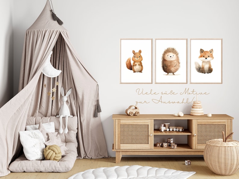 Poster Waldtiere Kinder Set Bilder Kinderzimmer Waldtiere Wanddeko Poster Kinderzimmer Waldtiere Babyzimmer Deko Geschenk Geburt neutral
