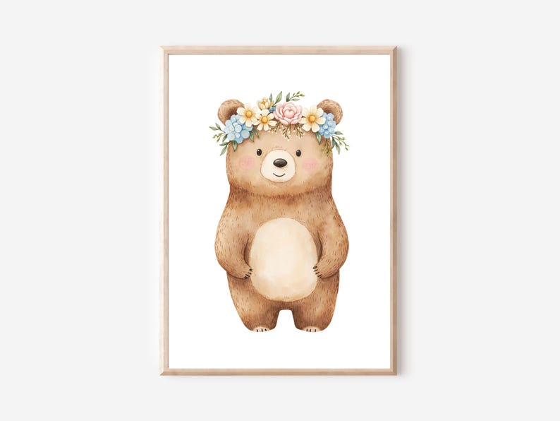 Kinder Poster Waldtiere Set Bilder Kinderzimmer Waldtiere Wanddeko Poster Kinderzimmer Waldtiere Babyzimmer Deko Geschenk Geburt neutral