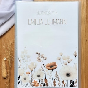 Personalized certificate folder girl flowers certificate folder with name school enrollment gift for certificate gift idea school enrollment start of school