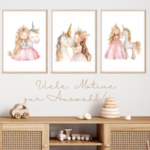 Poster Mädchen Prinzessin Einhorn Deko Kinderzimmer Mädchen Einhorn Wandbild Kinderzimmer Prinzessin Bilder Kinderzimmer Mädchen Babyparty