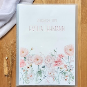 Personalized certificate folder girl flowers certificate folder with name school enrollment gift for certificate gift idea school enrollment start of school
