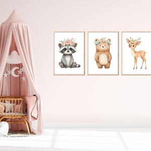 Kinder Poster Waldtiere Set Bilder Kinderzimmer Waldtiere Wanddeko Poster Kinderzimmer Waldtiere Babyzimmer Deko Geschenk Geburt neutral