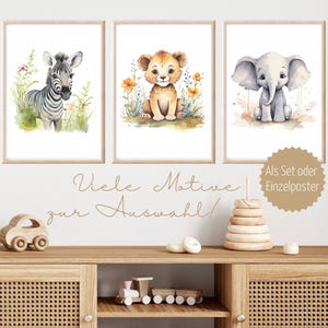 Poster Safari Kinder Wanddeko Kinderzimmer Safari Wandbild Kinderzimmer Safari Bilder Kinderzimmer Safari Geschenk Babyparty Löwe Poster