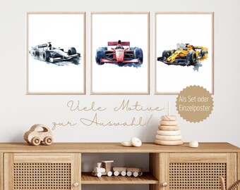 Poster for a boy's racing car, children's room decor, wall art, racing car for a boy's children's room, car pictures for a boy's children's room, racing car gift, racing car
