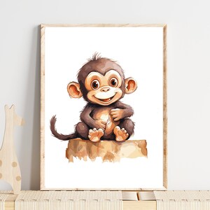 Poster Safari Kinder Wanddeko Kinderzimmer Safari Wandbild Kinderzimmer Safari Bilder Kinderzimmer Safari Geschenk Babyparty Löwe Poster
