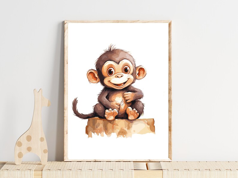 Poster Safari Kinder Wanddeko Kinderzimmer Safari Wandbild Kinderzimmer Safari Bilder Kinderzimmer Safari Geschenk Babyparty Löwe Poster