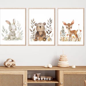 Kinder Poster Waldtiere boho Bilder Kinderzimmer Waldtiere Wanddeko Poster Kinderzimmer Waldtiere Babyzimmer boho Deko Geschenk Geburt