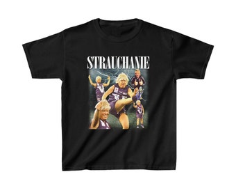 Kids Vintage AFL T-shirt | Collingwood Bryan Strauchan | 90s Inspired t shirt | Australian Rules Football | WAFL, VFL, sanfl