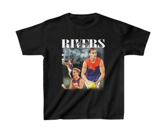 Kids Vintage AFL Inspired T-shirt | Melbourne Demon Trent Rivers | 90s Inspired t shirt | Australian Rules Football | WAFL, VFL, Sanfl