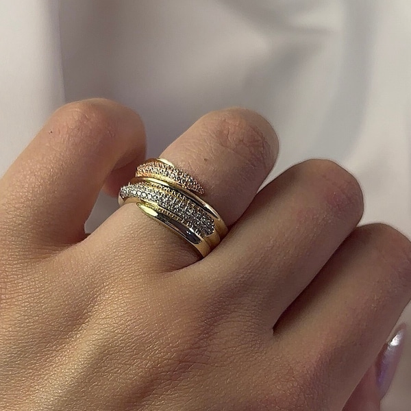 14k Yellow Highway Ring Etsy