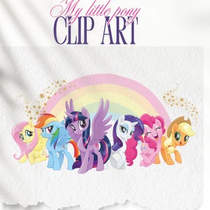 Pony Clipart, Pony Clip Art PNG Sublimation Regenbogen Illustration T-Shirt Design Schnittdatei