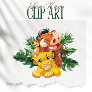 Rei leão clipart, Rei leão PNG, Ilustração do rei leão, sublimação, Design de camiseta, Simba Timone Pumba Download instantâneo Arquivo cortado