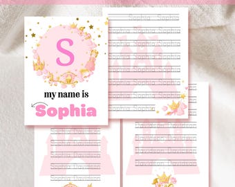 Princess Name Tracing Worksheet: Personalized Learning (Digital Download)