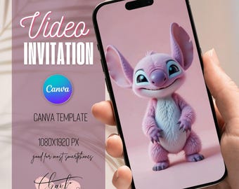 Stitch birthday video invitation for girls