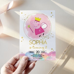 Peppa pig birthday invitations, Peppa pig invitation, Peppa pig party invites, Peppa pig birthday invite template
