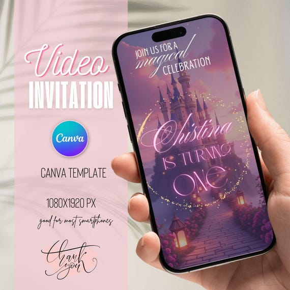 Magical Fairytale Royal Party Princess Animated Video Invitation