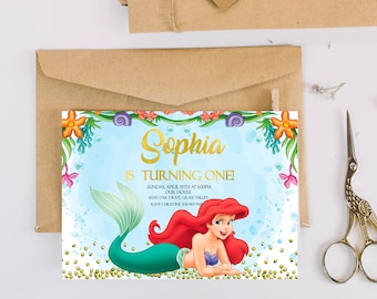 Little Mermaid Birthday Invitation: Princess Ariel Party (Digital)