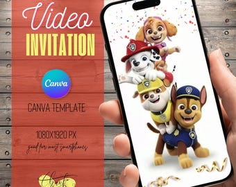 Puppy Paw-ty Animated Birthday Invitation