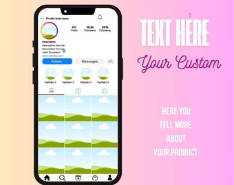 Vibrant Instagram Phone Mockup: Editable Canva Template
