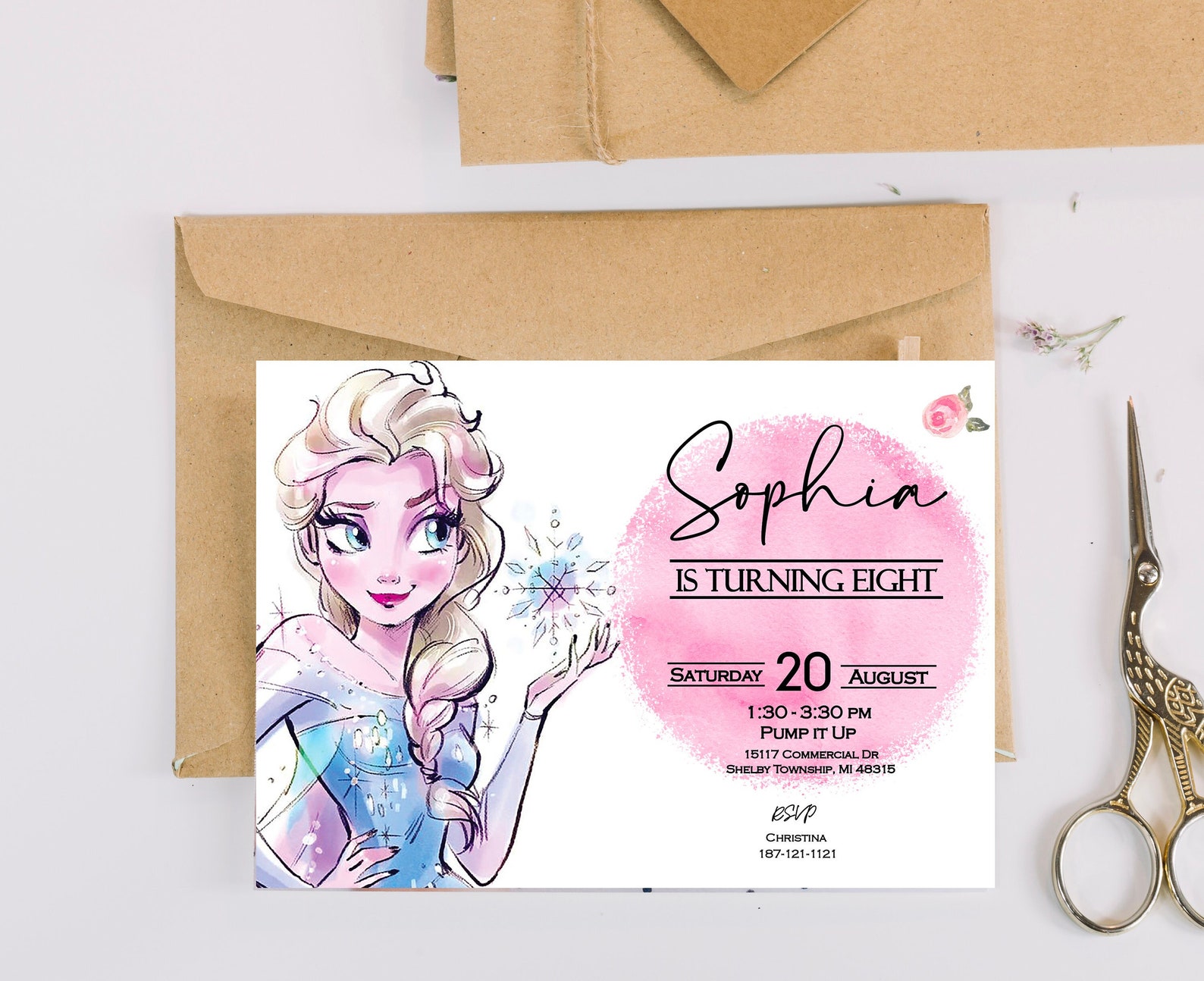 Modern Frozen Birthday Invitations, Elsa Frozen Invitations, Frozen ...