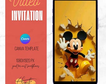 Mickey Mouse animated video invitation