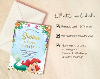 Little Mermaid Birthday Invitation: Princess Ariel Party (Printable)