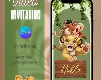 Animated Lion King Birthday Invitation – Digital Video