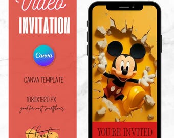 Mickey Mouse Birthday Invitation - video