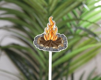 Summer Campfire Matte Vinyl Waterproof Die-Cut Sticker