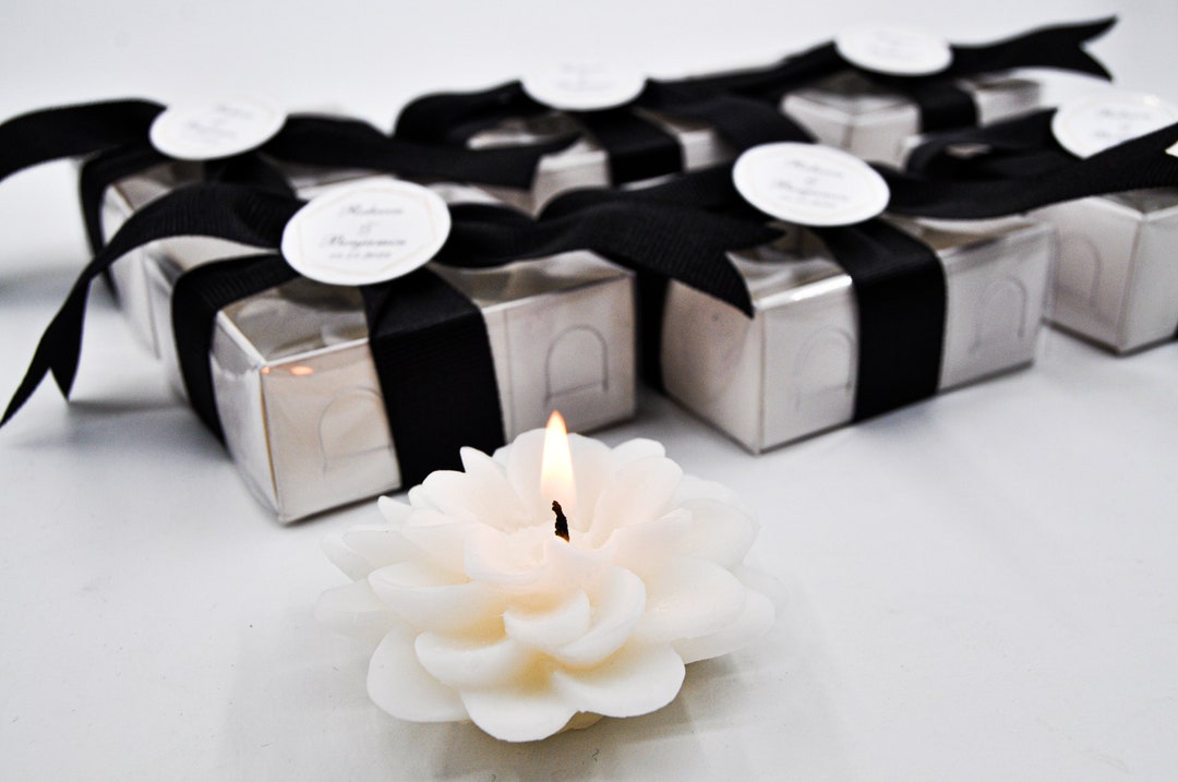 50 Pcs Wedding Candle Favor for Guest in Bulk, Flower Candle Favors