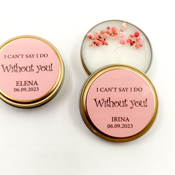Personalized Bridesmaid Candle Gifts - Will You Be My Bridesmaids' Gifts – Bridesmaid Proposal - Scented Soy Candle – Mini Candles