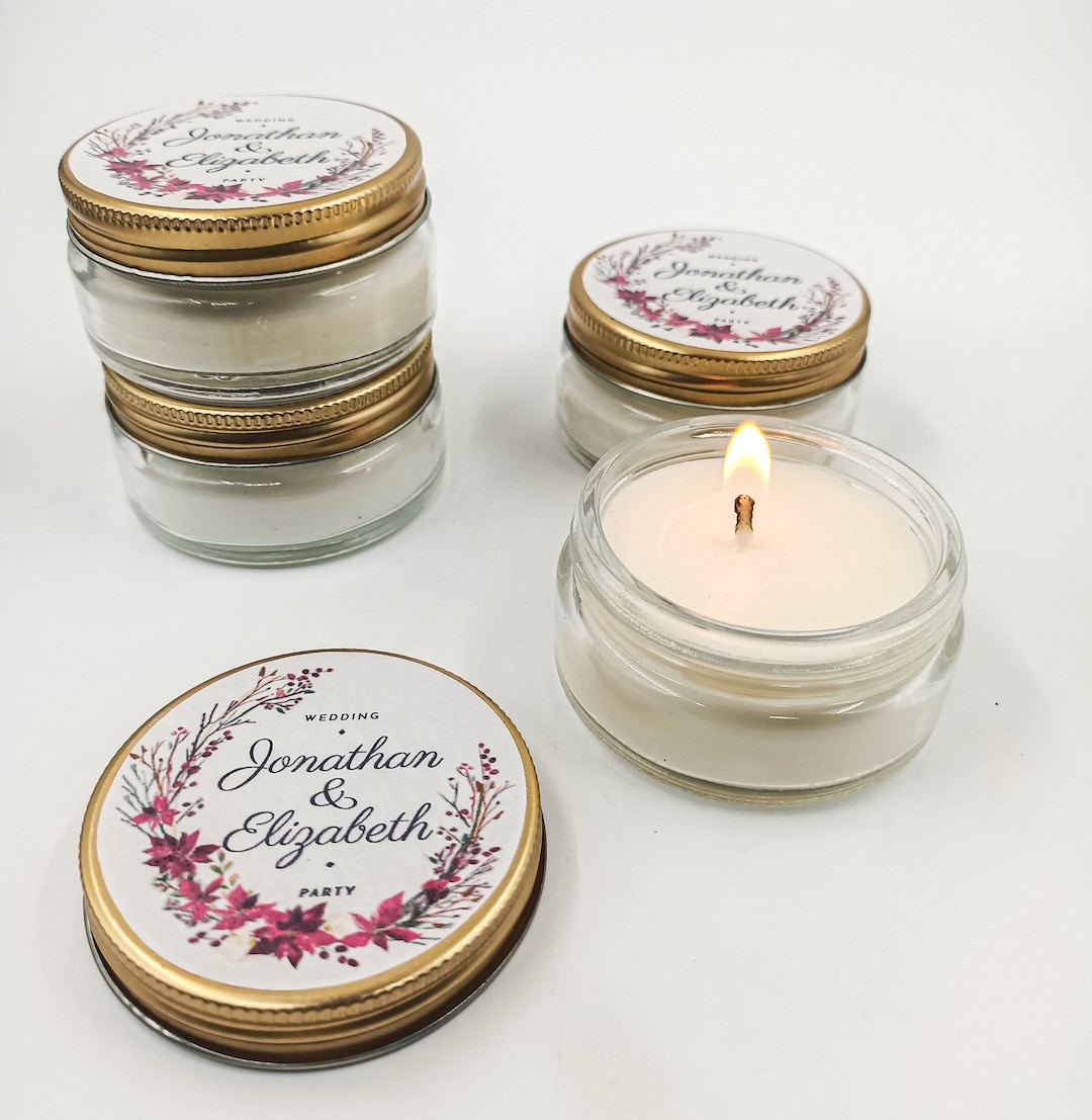 Personalized Candle in Glass Jar – Personalized Candle Favors - Scent ...