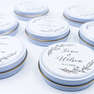 Personalized Mini Candles, Wedding Favors for Guests in Bulk, Candle Party Favors, Bridal Shower Favors, Vanilla Candle, Bridesmaid Candles
