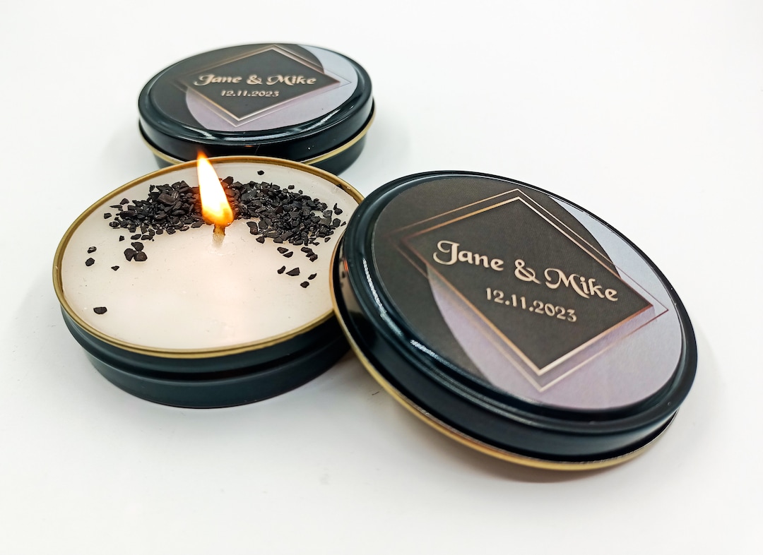 Personalized Mini Scent Candles, Wedding Favors for Guests in Bulk