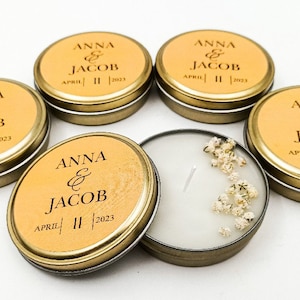 Bulk Wedding Favor, Personalized Mini Vanilla Candle Favors, Wedding Favors for Guests in Bulk, Bridal Shower Favors, Personalized Candles