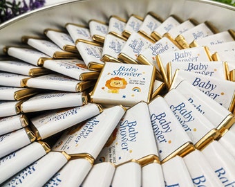 Baby Shower Favors for Guests in Bulk - Personalised Chocolate Favors -Baptism Favors - Bulk Mini Chocolate Favors- Party Favors