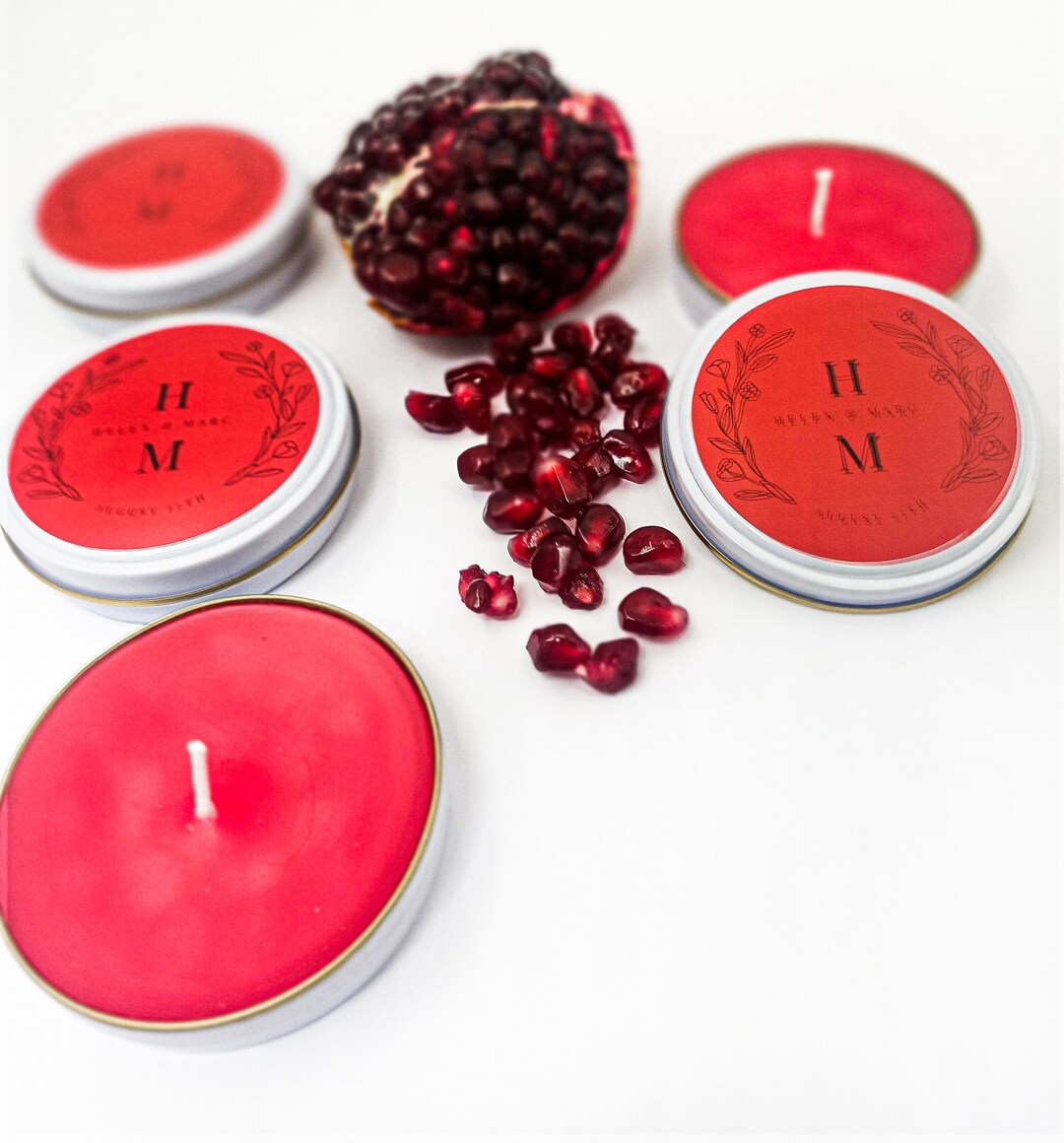 Pomegranate Scented Candle, Bulk Wedding Favor, Personalized Mini