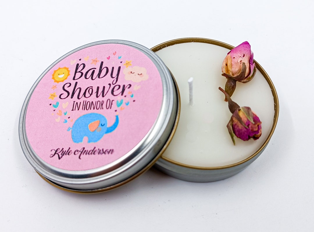 Handmade Baby Shower Metal Candle Favors Scented Metal Candle Metal