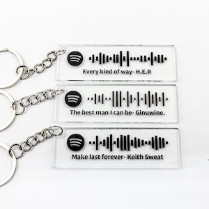 Benutzerdefinierte Musik Schlüsselbund, personalisierte Lasergravur, kundenspezifischer Schlüsselring, gravierter Schlüsselbund, Lied Schlüsselbund, personalisiertes Geschenk für sie