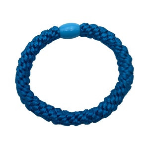 3er Set geflochtene Haargummis in Blau, Gold, Hellblau uni oder mit Glitzer, gestreift, geflochtenes Armband vielfach kombinierbar Bild 9